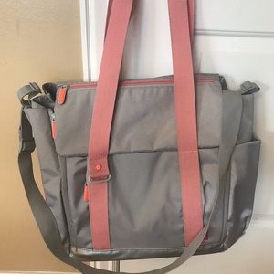 SKIP HOP diaper bag. Gray and coral